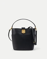 Large Crest Lock Bucket Bag in Black | Veronica Beard