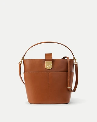 Large Crest Lock Bucket Bag in Hazelwood | Veronica Beard