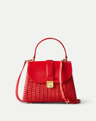 Crest Lock Basket Bag in Red | Veronica Beard