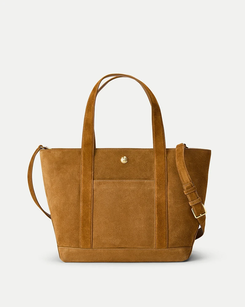 Grand Suede Goody Bag in Acorn | Veronica Beard