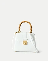 Avenue Bamboo-Handle Bag in Off-White | Veronica Beard