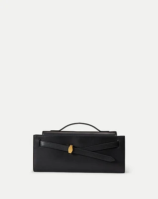 Veronica Beard Dash Clutch Bag in Black With Gold Hardware | Veronica Beard