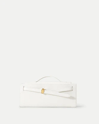 Veronica Beard Dash Clutch in White With Gold Hardware | Veronica Beard