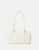 Studded Boxy Shoulder Bag in Off-White/Gold | Veronica Beard