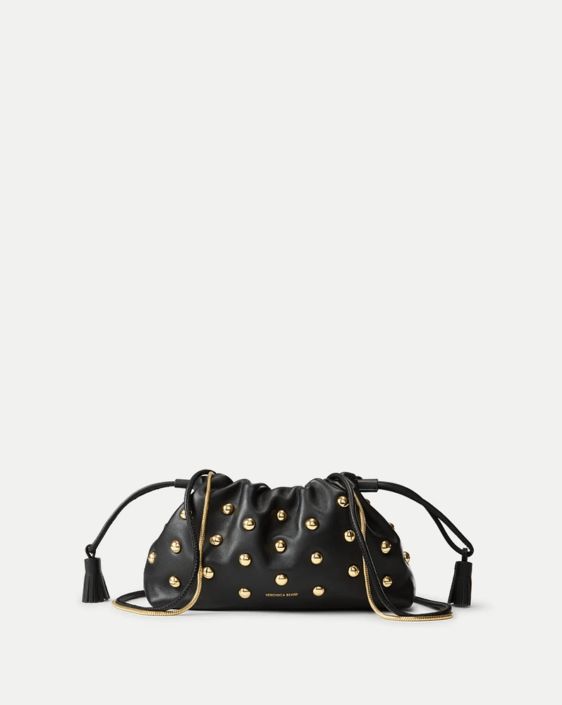 Small Veronica Beard Studded Stash Bag in Black/Gold | Veronica Beard