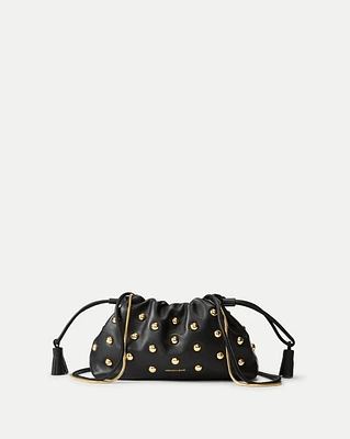 Small Veronica Beard Studded Stash Bag in Black/Gold | Veronica Beard