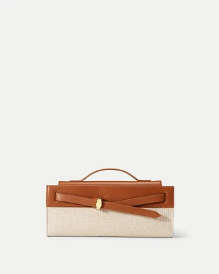 Veronica Beard Canvas Dash Clutch in Natural/Hazel | Veronica Beard