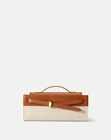 Veronica Beard Canvas Dash Clutch in Tan | Veronica Beard