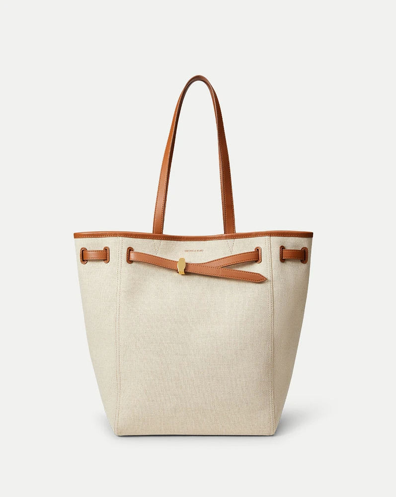 Veronica Beard Canvas Dash Tote in Natural/Hazel | Veronica Beard