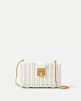 Veronica Beard Lock Box Clutch in White | Veronica Beard