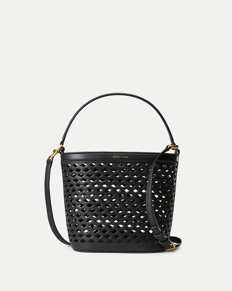Small Perforated Feedbag in Black | Veronica Beard