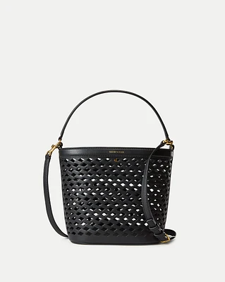 Small Perforated Feedbag in Black | Veronica Beard