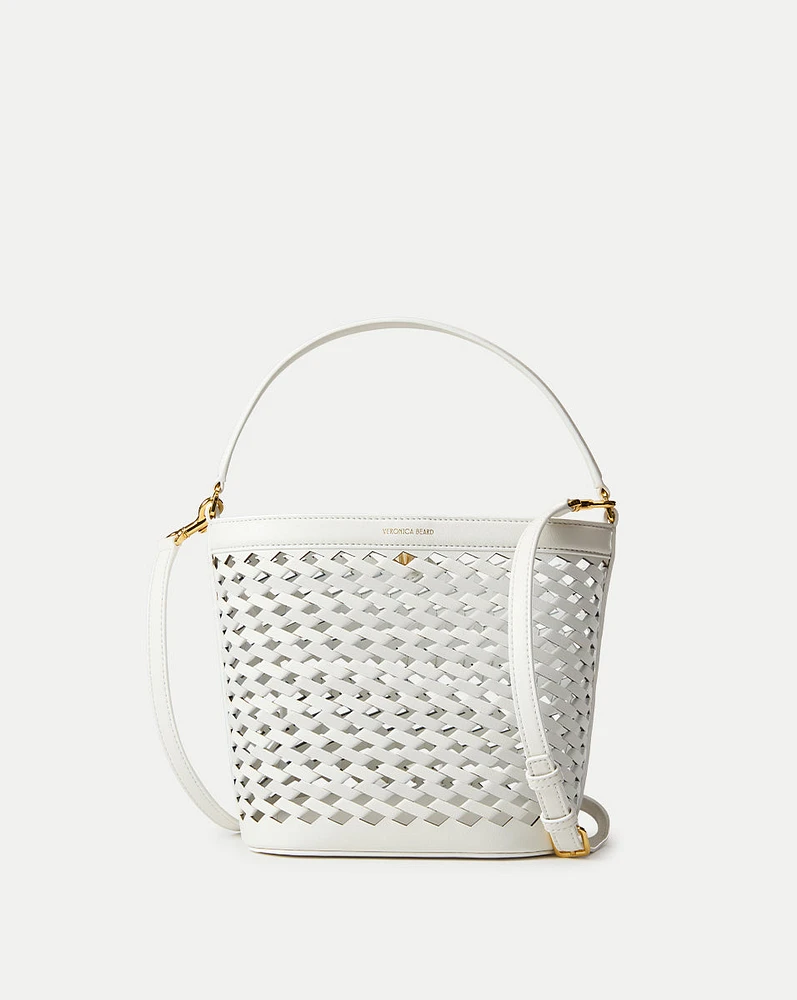 Small Perforated Feedbag in Off-White | Veronica Beard
