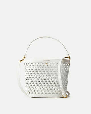 Small Perforated Feedbag in Off-White | Veronica Beard