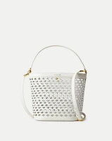Small Perforated Feedbag in Off-White | Veronica Beard