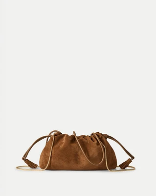 Small Veronica Beard Suede Stash Bag in Acorn | Veronica Beard