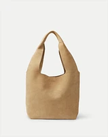 Veronica Beard Suede Sling Bag in Latte | Veronica Beard