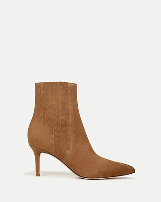 Lisa Mid-Heel Suede Bootie in Hazelwood | Veronica Beard