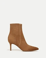 Lisa Mid-Heel Suede Bootie in Hazelwood | Veronica Beard