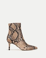 Lisa Snakeskin-Embossed Mid-Heel Bootie | Veronica Beard