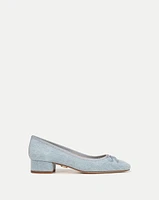 Cecile Denim Block Heel Ballet Pumps | Veronica Beard