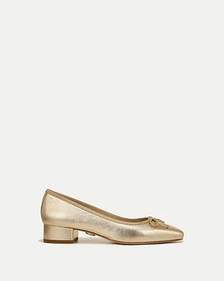 Cecile Metallic Leather Ballet Pumps | Veronica Beard