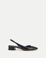 Cecile Leather Cap-Toe Slingback | Veronica Beard