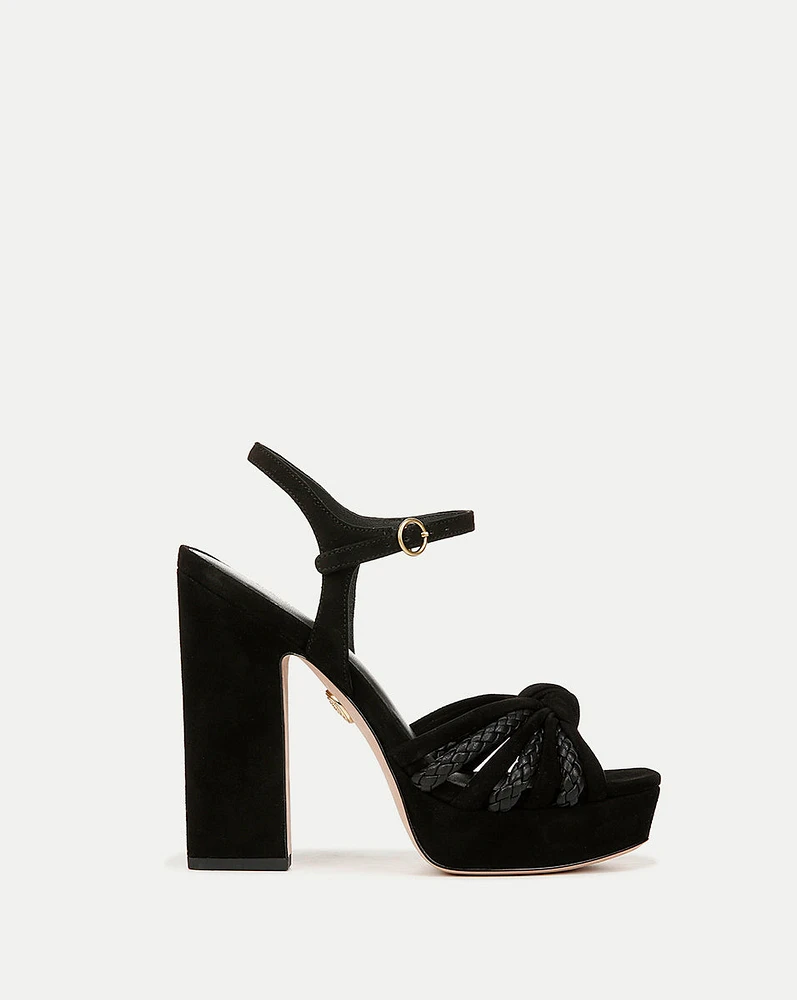 Flavia Black Platform Sandal Heel | Veronica Beard