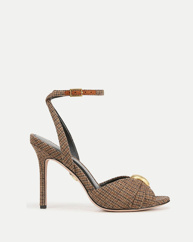 Genevieve Peep-Toe Checked Sandal | Veronica Beard