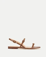 Malinda Brown Leather Sandal | Veronica Beard