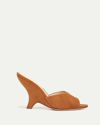 Mila Sculpted Wedge Slide Suede Sandal | Veronica Beard