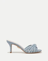 Misa Denim Knot-Front Heel Sandals | Veronica Beard