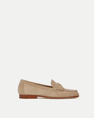 Penny Suede Loafer in Sand | Veronica Beard