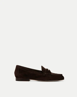 Penny Suede Loafer in Espresso | Veronica Beard