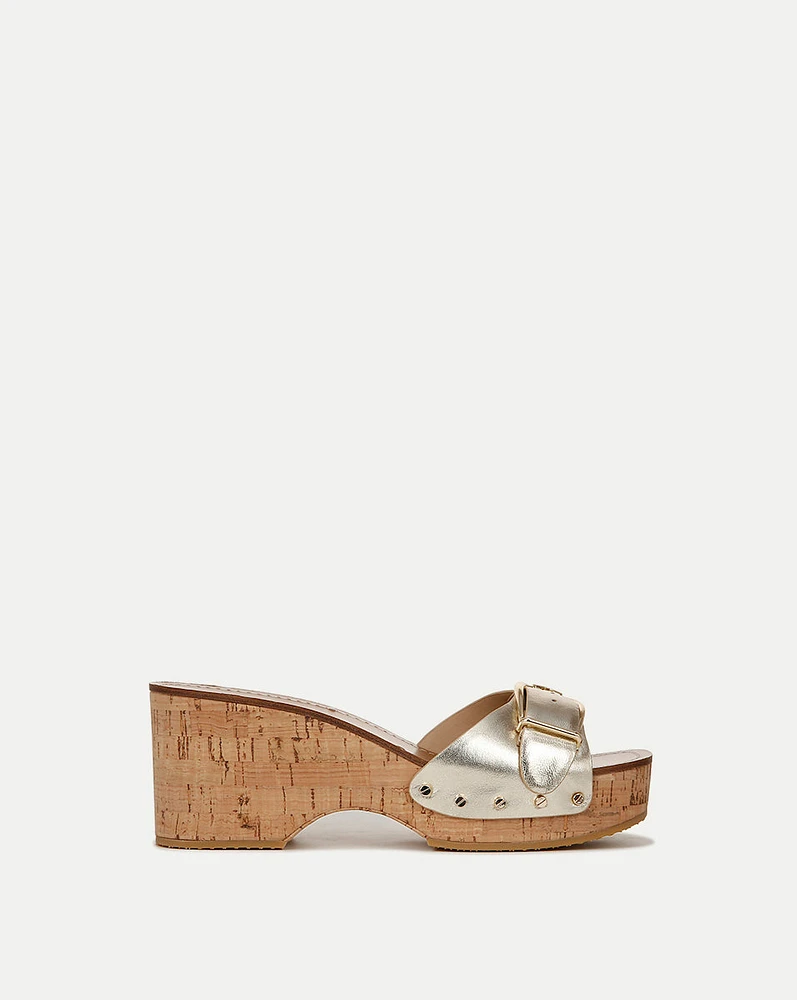 Dallas Metallic Leather Buckle Sandal| Veronica Beard