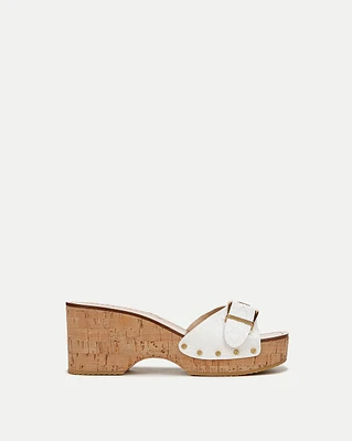 Dallas Croc-Embossed Leather Sandal| Veronica Beard