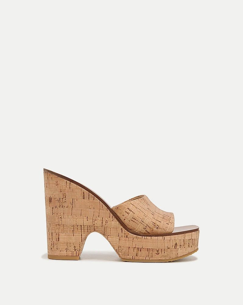 Paulita Natural Cork Wedge Sandal | Veronica Beard