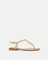 Amelia Metallic T-Strap Sandal | Veronica Beard