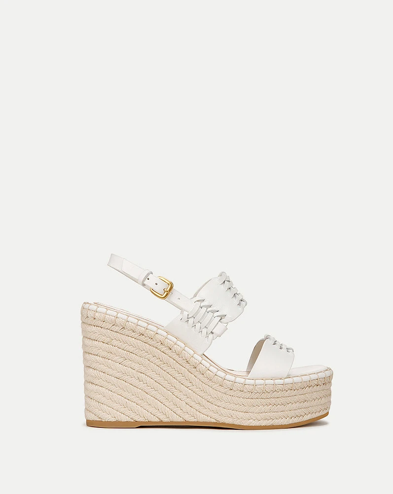 Riya Raffia Wedge Sandal in Coconut | Veronica Beard