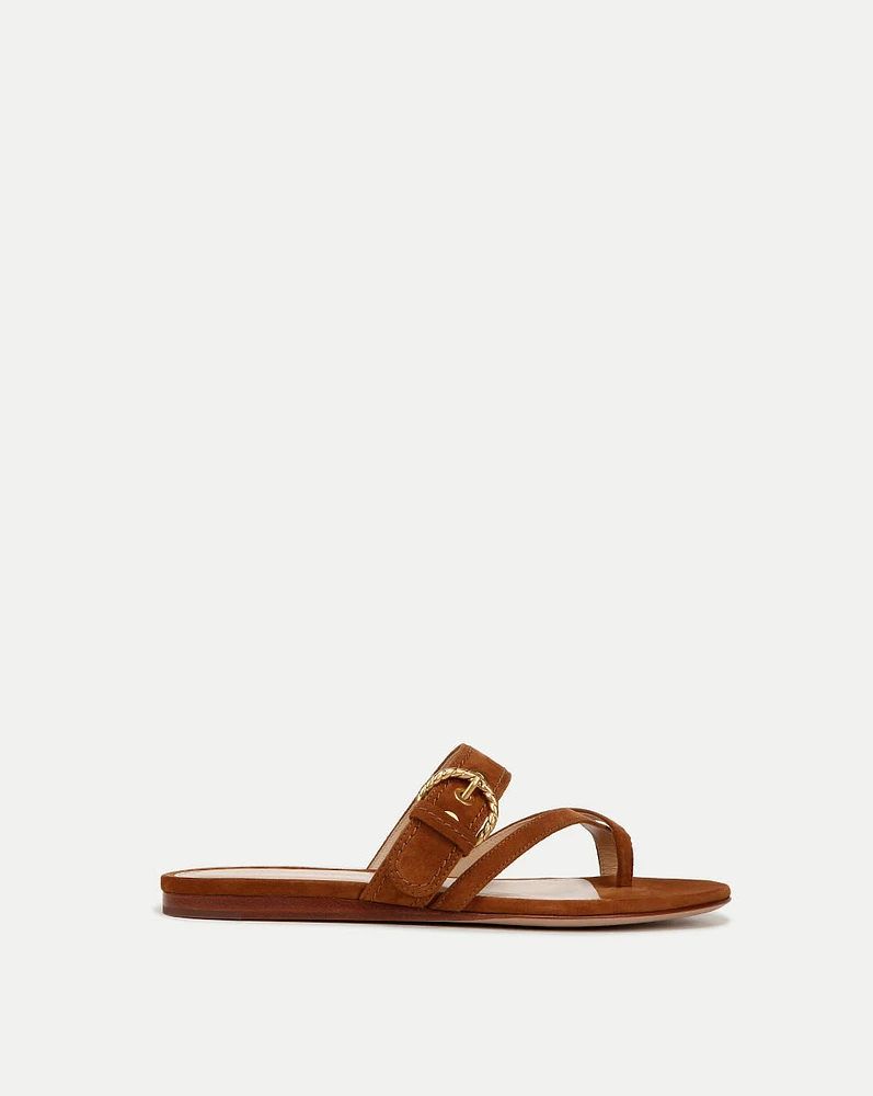 Salva Suede Crisscross Sandal in Caramel | Veronica Beard