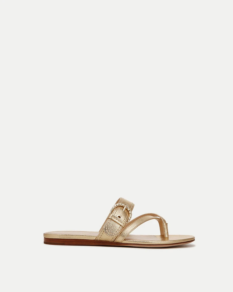 Salva Metallic Crisscross Sandal in Gold | Veronica Beard