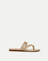 Salva Metallic Crisscross Sandal in Gold | Veronica Beard