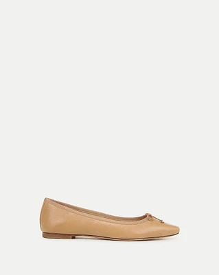 Catherine Leather Ballet Flat in Natural | Veronica Beard