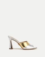 Thora Metallic Mule in Silver | Veronica Beard