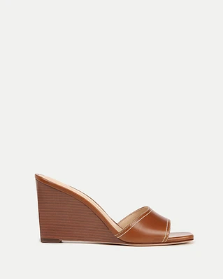 Ellen Wedge Sandal in Caramel | Veronica Beard