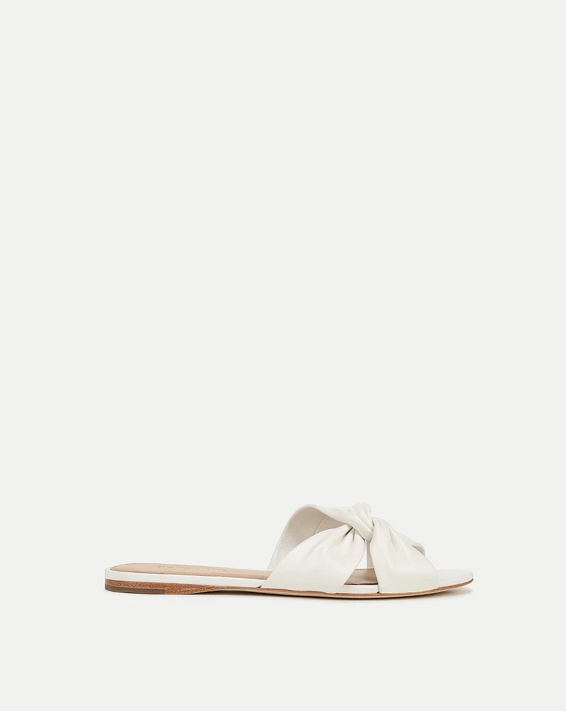 Seraphina Leather Twist Sandal in Coconut | Veronica Beard