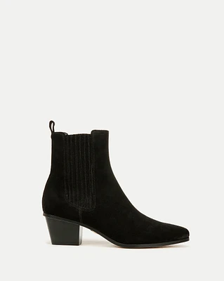 Alina Suede Bootie in Black | Veronica Beard