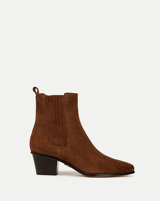 Alina Suede Bootie in Cedar | Veronica Beard