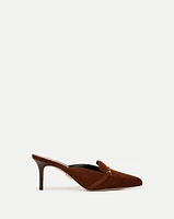 Leslie Suede Mule in Cedar | Veronica Beard