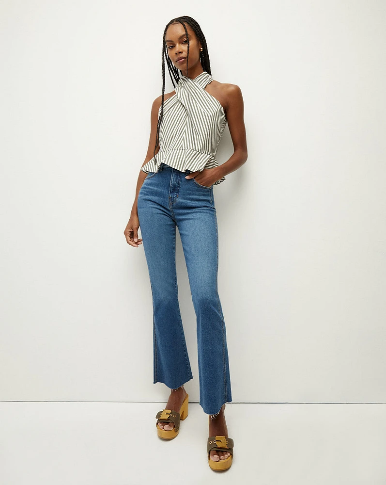 Carson Raw Hem Kick-Flare Jean in Serendipity | Veronica Beard